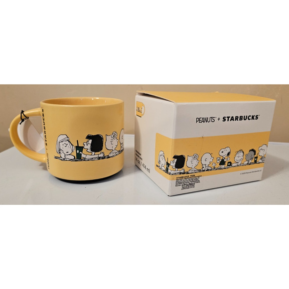 2025 PEANUTS X STARBUCKS Friendship Ceramic Mug 14 oz Snoopy NIB (US SELLER) - Picture 1 of 3